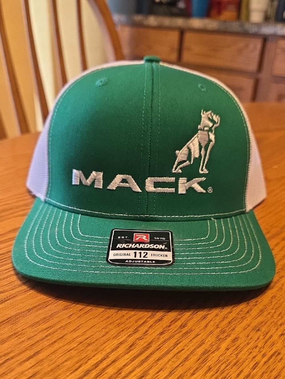 MACK Green and White Trucker Hat by Richardson